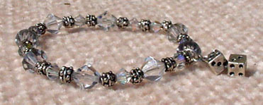 Bunco bracelet, sterling silver dice